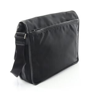 Prada Logo Nylon SAFFIANO TESSUTO Leather Saffiano Black Shoulder Bag